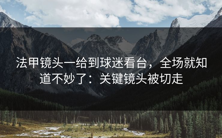 法甲镜头一给到球迷看台，全场就知道不妙了：关键镜头被切走