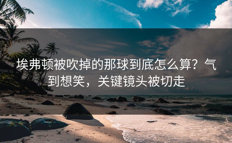 埃弗顿被吹掉的那球到底怎么算？气到想笑，关键镜头被切走