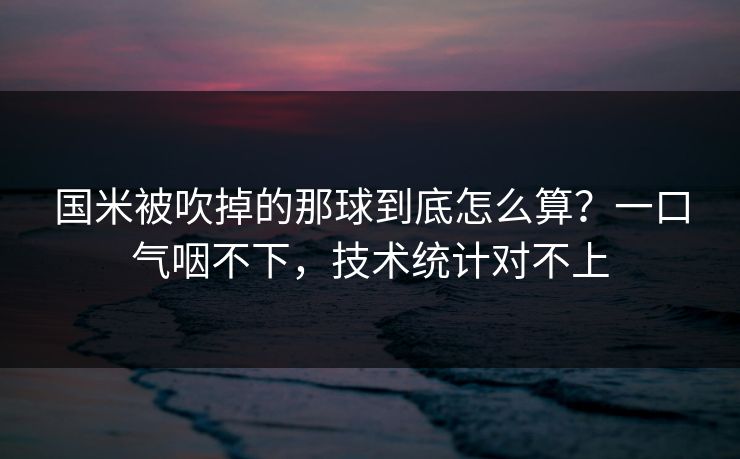 国米被吹掉的那球到底怎么算?一口气咽不下,技术统计对不上