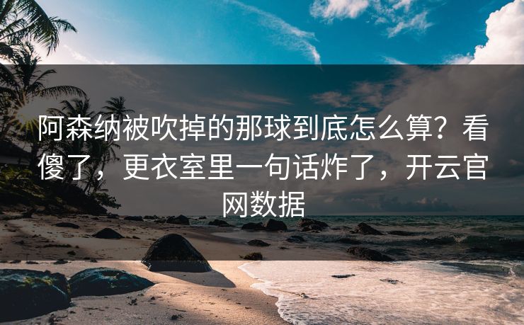 阿森纳被吹掉的那球到底怎么算?看傻了,更衣室里一句话炸了,开云官网数据